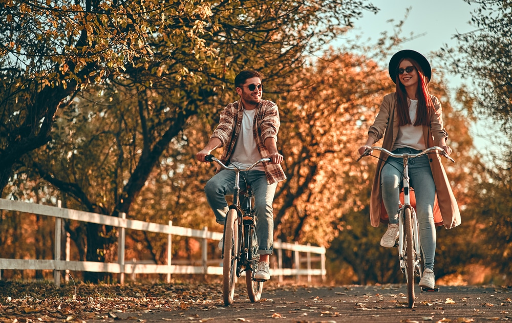 Romantic Getaways in Pennsylvania, and great things to do in Sharon and Mercer County, like this couple riding a bike